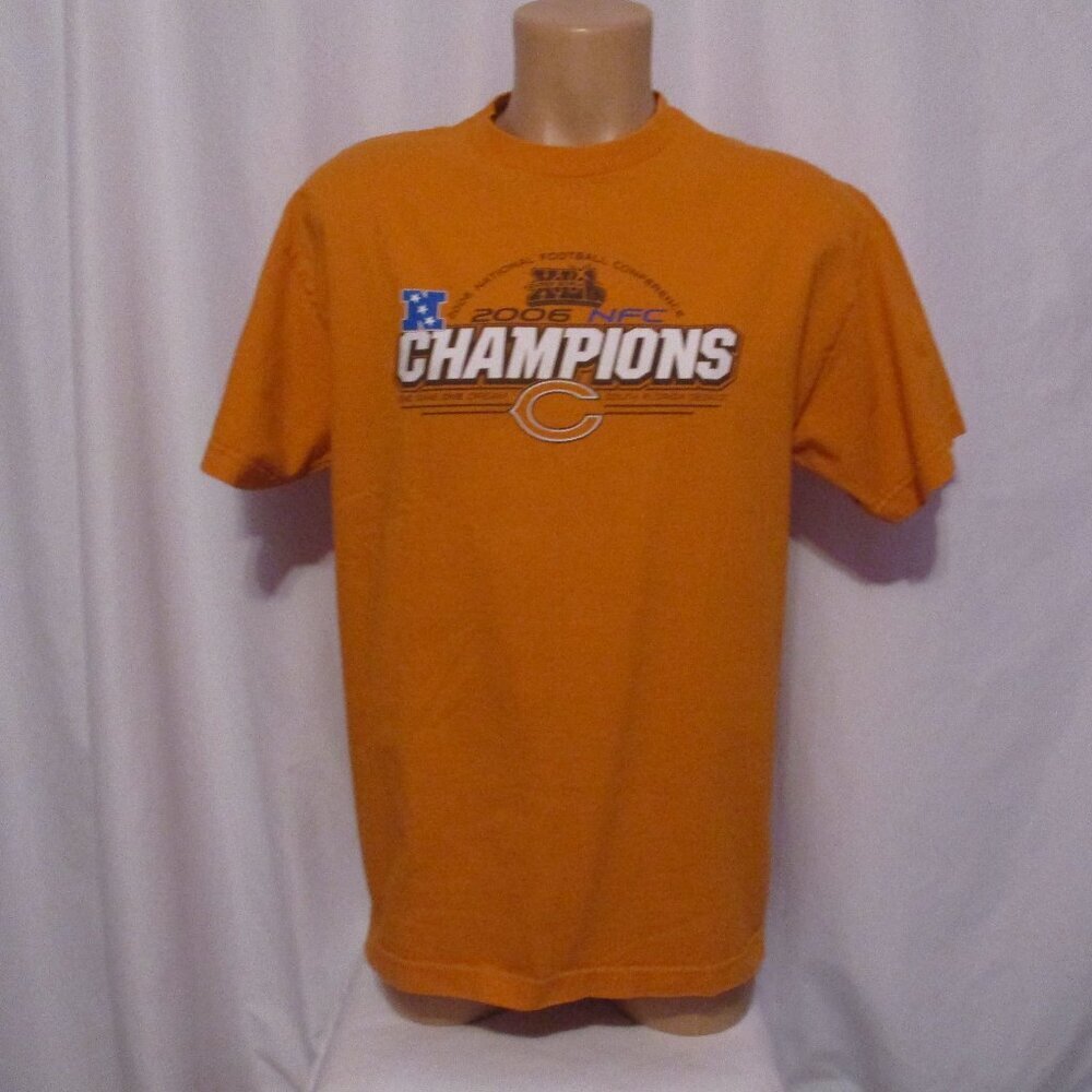 Chicago Bears Shirt Large Orange NFL Football 2006 NFC Champions Alstyle